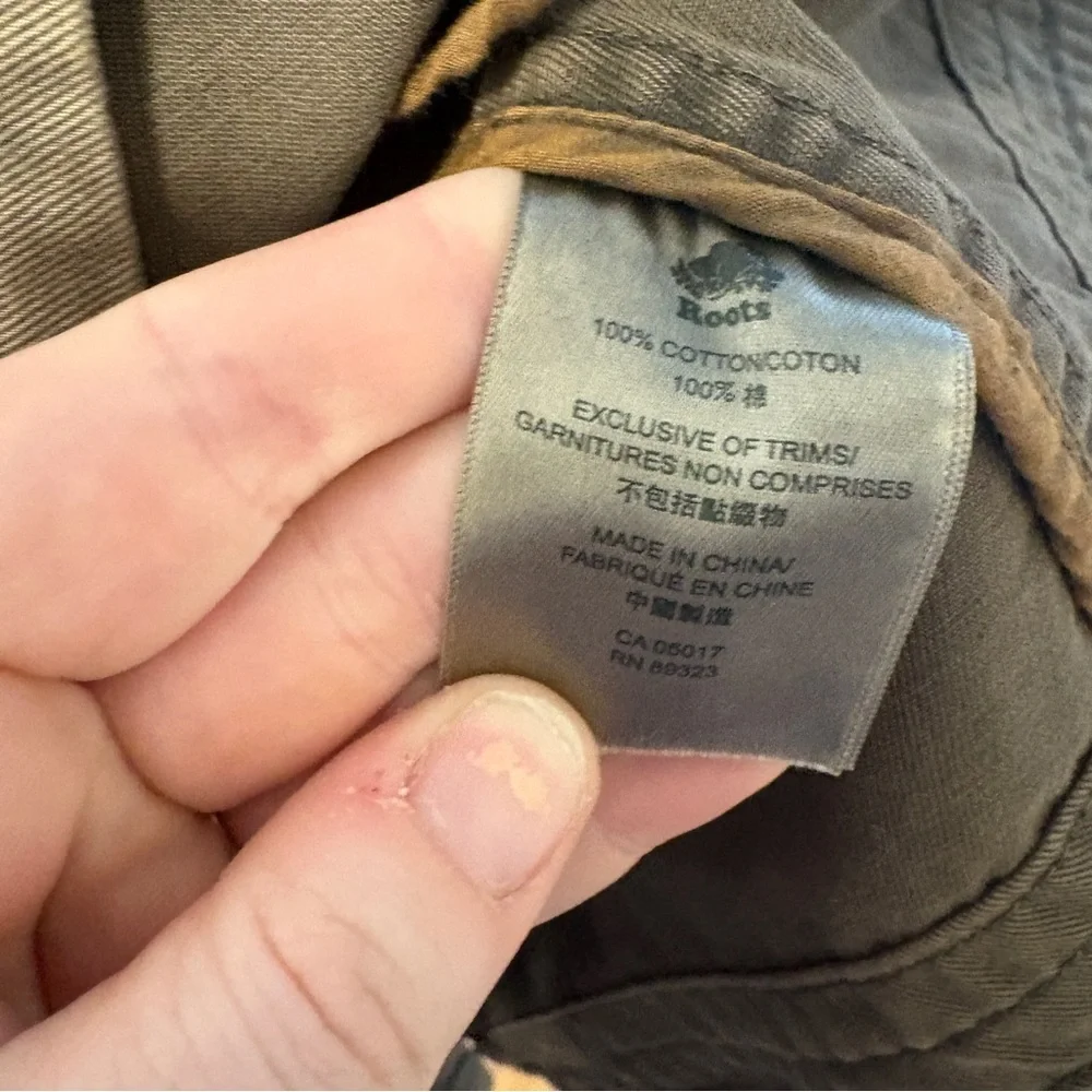 Roots Canada Green Cotton Cargo Utility Field Jacket, Zip + Snap, Pockets Medium - Picture 13 of 16